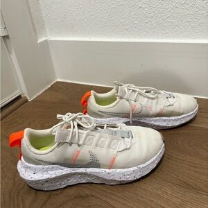 Nike Crater Impact Stylish Cream and Orange Sneakers